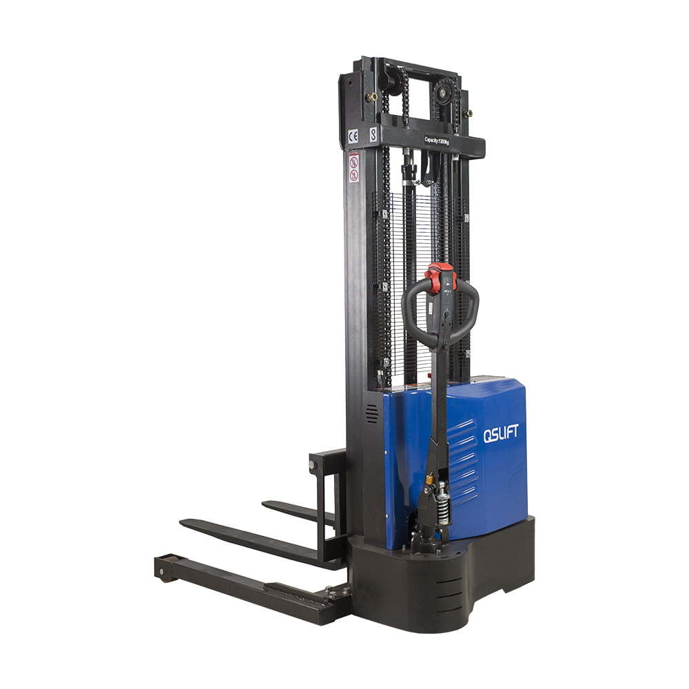(Lithium Battery as option)  Light- Duty Walkie Power Stacker  With Straddle Leg  1000/1200KG Capacity  Lifting Height 1600-3500mm